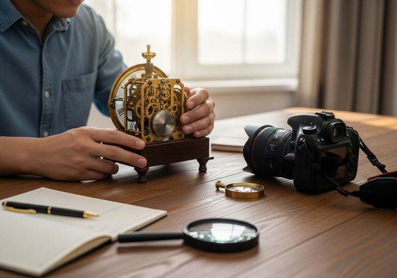 A man looking at his valuable things.