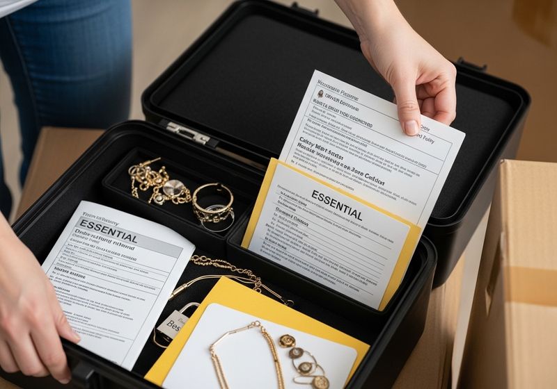 Personal valuable items in a safe.