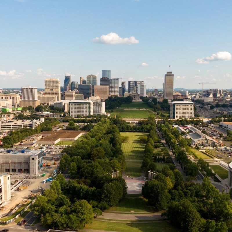 Nashville view from the air
