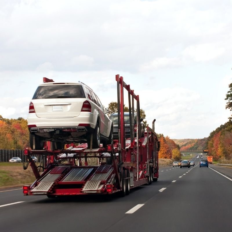 car carrier on the road