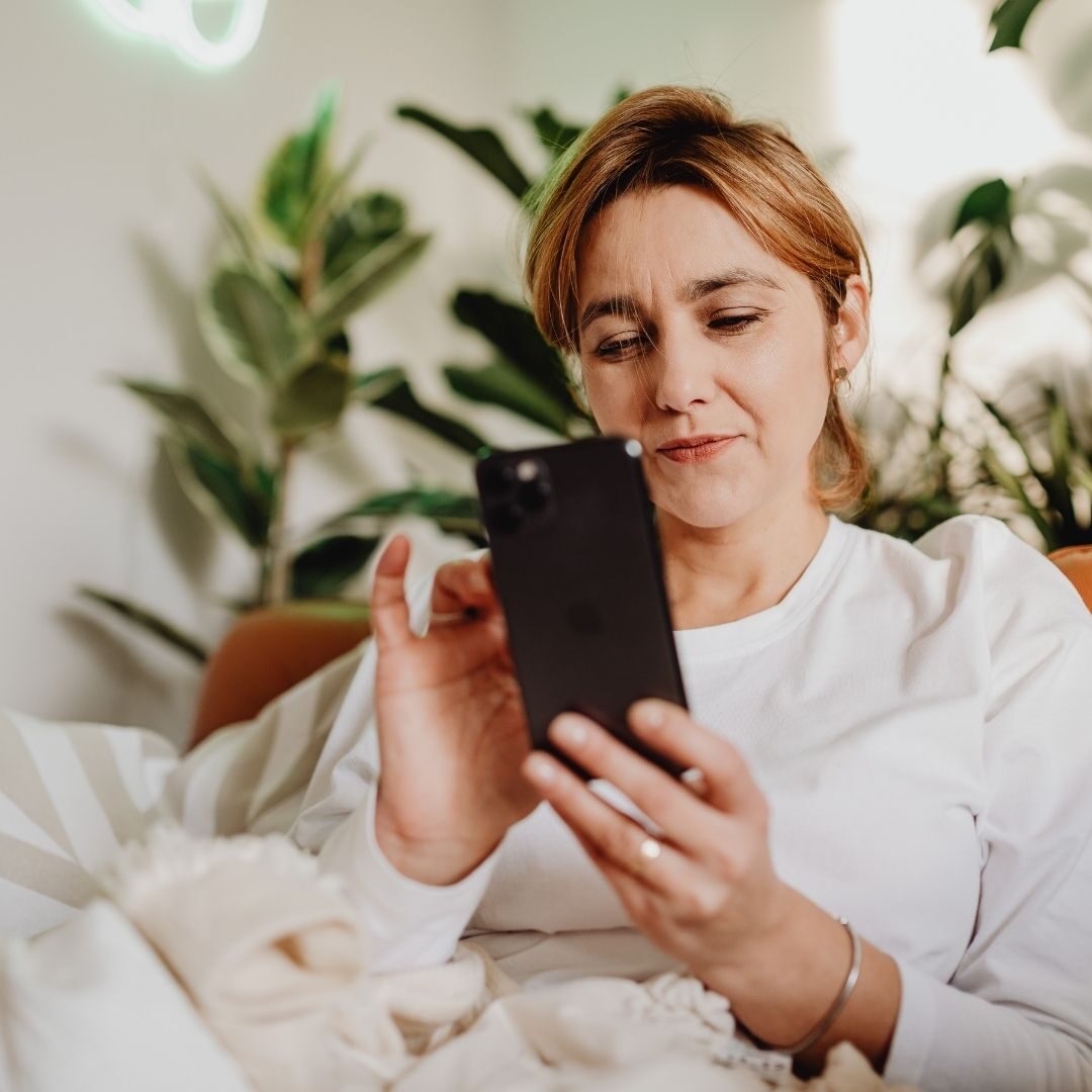 woman using a smart phone